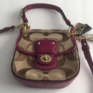 Coach Poppy Willis Signature Crossbody in Berry- Rare